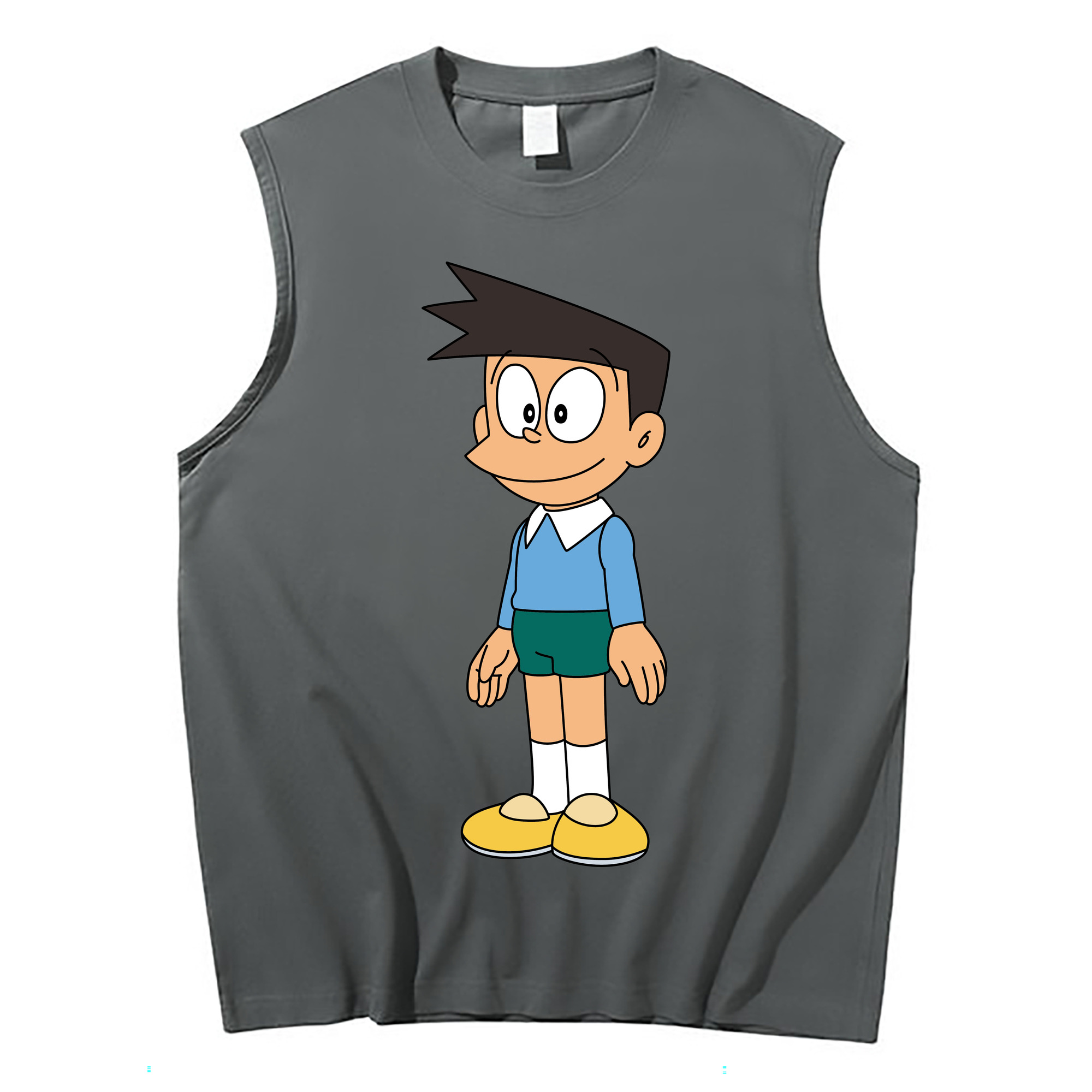 （画像用） ドラえもん 骨川 スネ夫 Doraemon Honekawa Suneo コットン100％タンクトップ（フロントプリント）